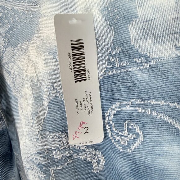 NWT Chico's Tonal Scroll Burnout Jacket Pattern Blue Chico's 2 US Size Large 12 - Picture 9 of 13